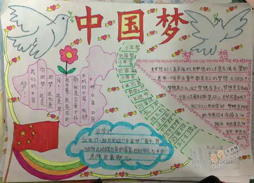 小学三年级中国梦手抄报