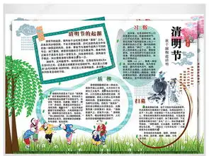 word电子小报模板清明节小报学生小报图片下载