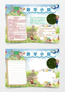 卡通数学小报小报word模板下载熊猫办公