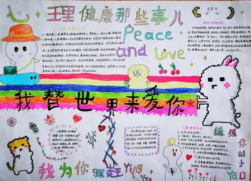 珍爱生命学会自护健康成长淮南二中2020年心理健康手抄报优秀作品展