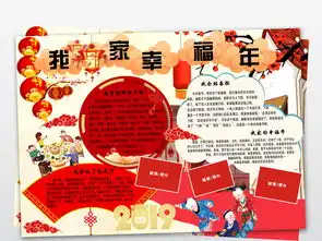 我家幸福年小报过年春节寒假生活小报下载图片素材psd模板57.86mb春节元旦手抄报大全节日手抄报