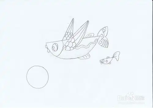 简笔画新年飞着炫耀