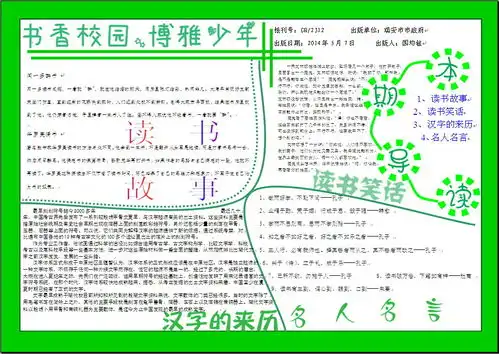 书香校园博雅少年电子手抄报好看
