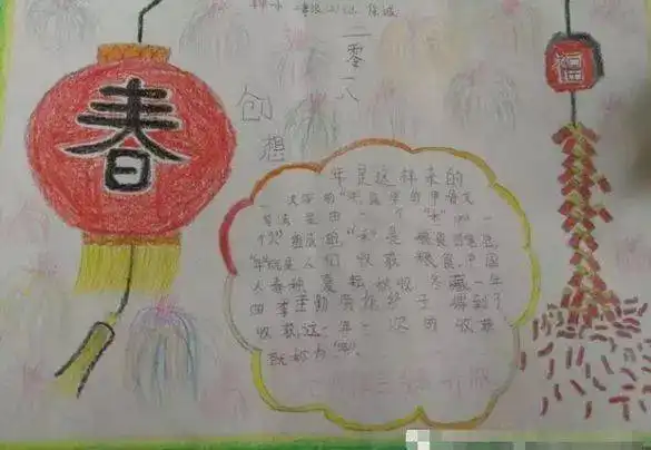 春节手抄报最全汇总,可下载,英汉双语附16年级春节作文写作思路技巧范文
