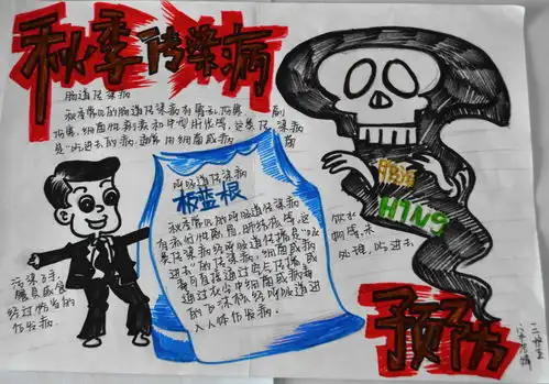 秋季传染病预防手抄报版面设计图