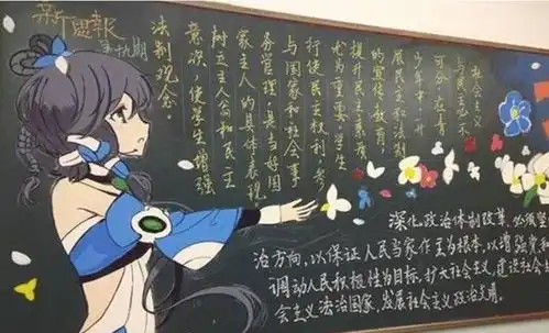 00后学生的黑板报,老师看后夸赞不已,直言是学美术的好苗子