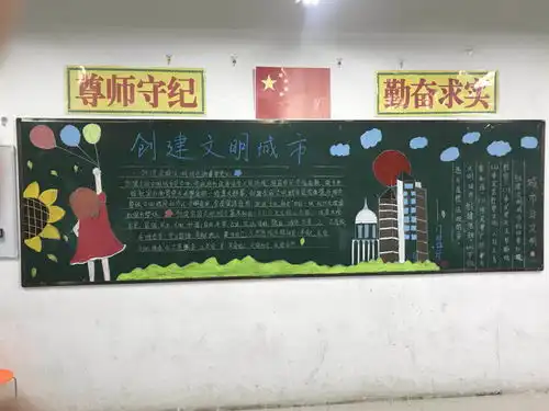 我校开展创建文明城市主题黑板报检查评比活动