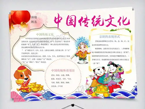 创意传统文化手抄报小报模板图片素材doc格式下载传统文化手抄报大全