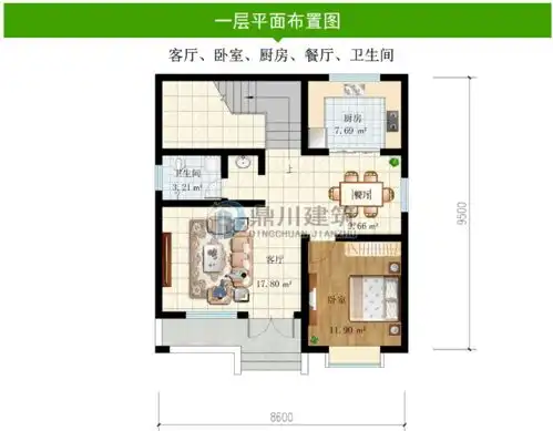 面宽8米左右农村别墅,低造价18万,户型好看施工简单