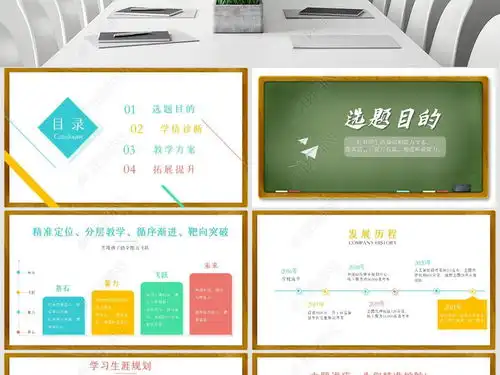 创意黑板教育行业课题开题报告毕业答辩动态ppt模板封面含psppt下载