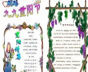 重阳节手抄报九日登高望,人烟湖草裹