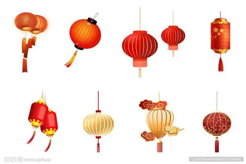 中国风灯笼设计图自然风光