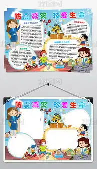 防震减灾小报地震安全知识手抄报小报内容图片模板下载