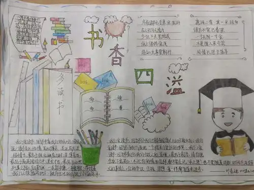 润泽书香,塑造高尚灵魂我校举行书香浸校园黑板报手抄报图书角比赛活动