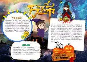 万圣节超酷炫手抄报来袭,中英文都有,转给孩子