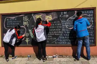 滑县一中学生创作青年节专题黑板报纪念五四运动97周年