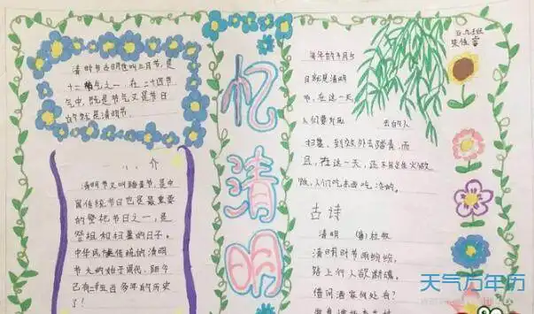 2020清明节手抄报一等奖最漂亮的清明节手抄报