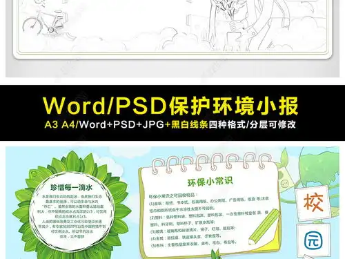 word模板植树节校园环保手抄报爱护环境图片设计素材高清psd下载73.83mb海报样机大全