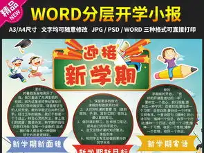新学期开启新生活开学小报5图片模板下载