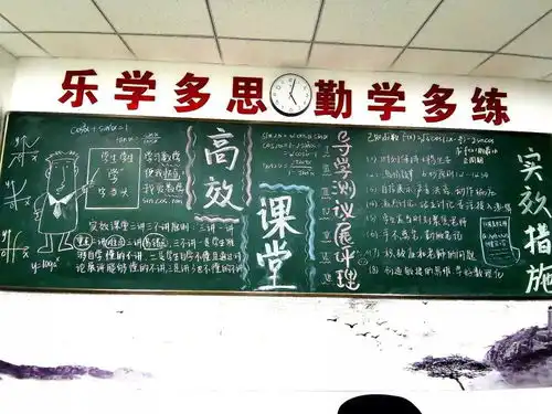 杭州新理想高中促进教学相长记十二月实效课堂主题板报