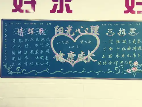 阳光心理健康成长黑板报设计阳光心理健康成长黑板报图片查字典板报网