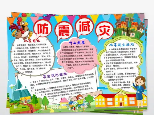 全国防灾减灾小报地震安全知识手抄报小报图片模板worddoc设计图下载防震减灾手抄报大全编号17787649
