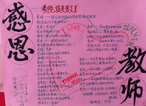 2016感谢恩师手抄报