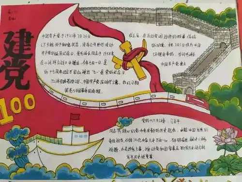 延庆五中举办中国共产党成立100周年手抄报评比活动
