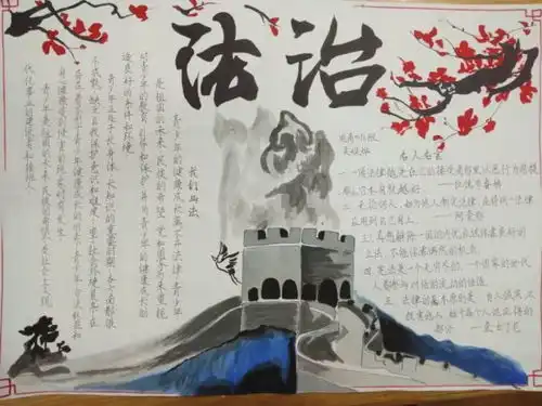 广东省工商高级技工学校开展法治进校园,安全伴我行黑板报手抄报评比活动