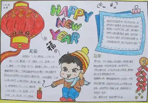 2019快乐春节手抄报内容五年级