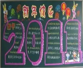 迎新年黑板报新年祝福