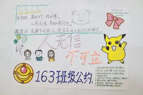 诚信为本,立德修身食品学院16级优秀诚信手抄报评选