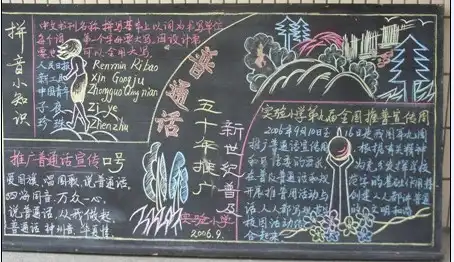 推广普通话黑板报推广普通话
