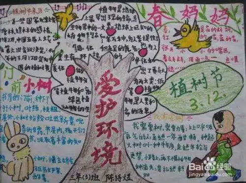 植树节手抄报怎样画