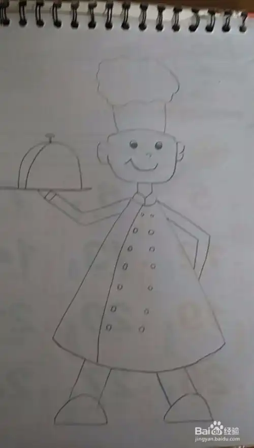 多妈简笔画人物一个小厨师