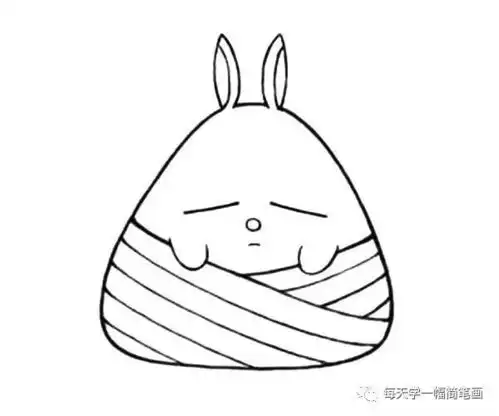 每天学一幅简笔画各种可爱的端午节卡通粽子简笔画步骤教程大全