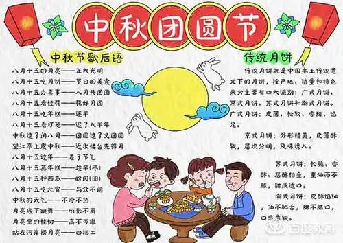 中秋节手抄报板报欣赏5款