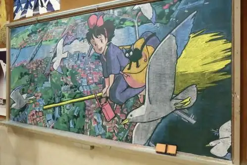 00后学生花式黑板报走红,画工精致又细腻,仿佛进入异世界