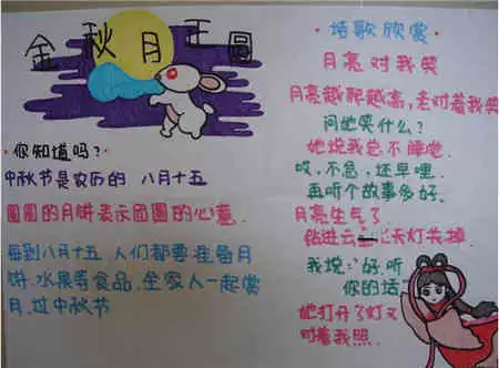 中秋节手抄报中秋节古诗词