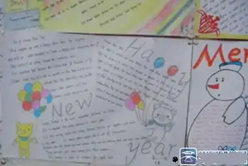 小学很假,三年级,用8k纸,做,制作一份,英文,春节手抄报