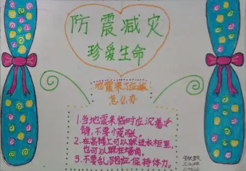防震减灾保卫家园手抄报