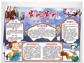 wordps家风家训家规小报国学名著文明手抄报中国传统文化电子小报图片模板psd设计图下载传统国学手抄报大全编号17442690