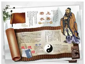 ps老子国学经典上善若水小报图片素材psd模板下载161.53mb传统国学手抄报大全读书手抄报