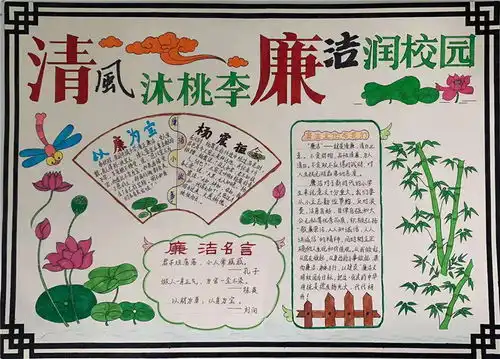 屯溪江南实验小学开展清风沐桃李廉洁润校园手抄报比赛活动