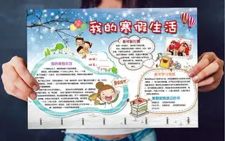 寒假生活总结新年新学期安排小报设计图片模板下载