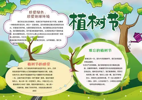 清新绿色植树节手抄报模板下载