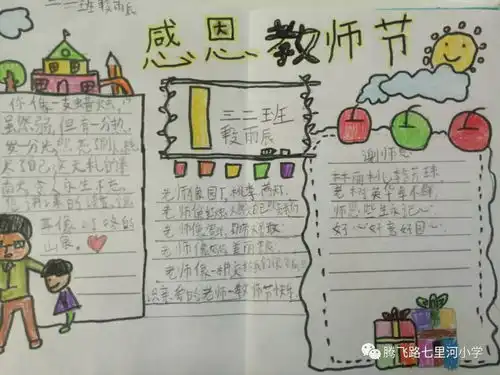 三二班举行难忘师恩手抄报活动