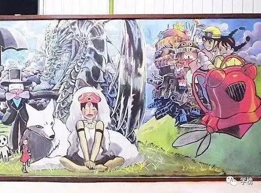 00后把黑板报画成了艺术展,羡慕平淡的学习生活可以用画笔来拯救