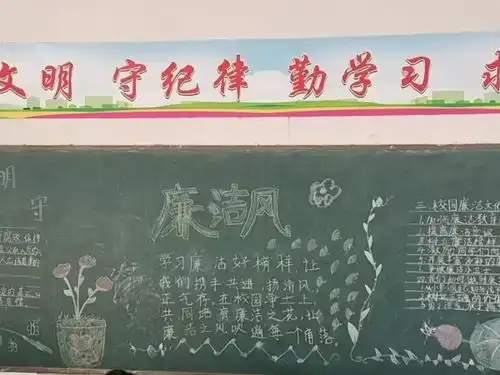 固镇县谷阳中心校宋店小学绘廉洁板报,筑清风校园