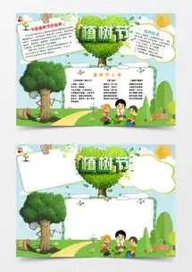 绿色出行卡通植树小报手抄报word模板下载word